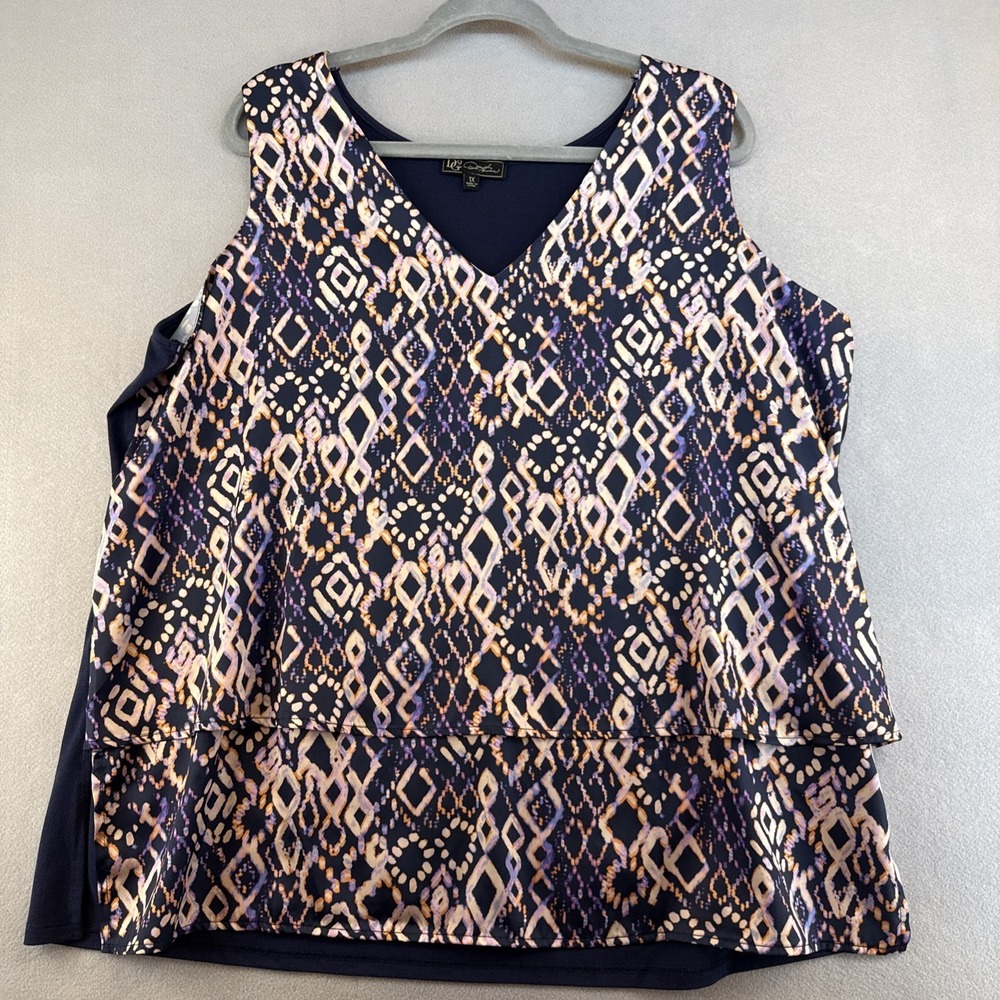 Dg2 Blouse, Plus Size 1X, Sleeveless, Casual